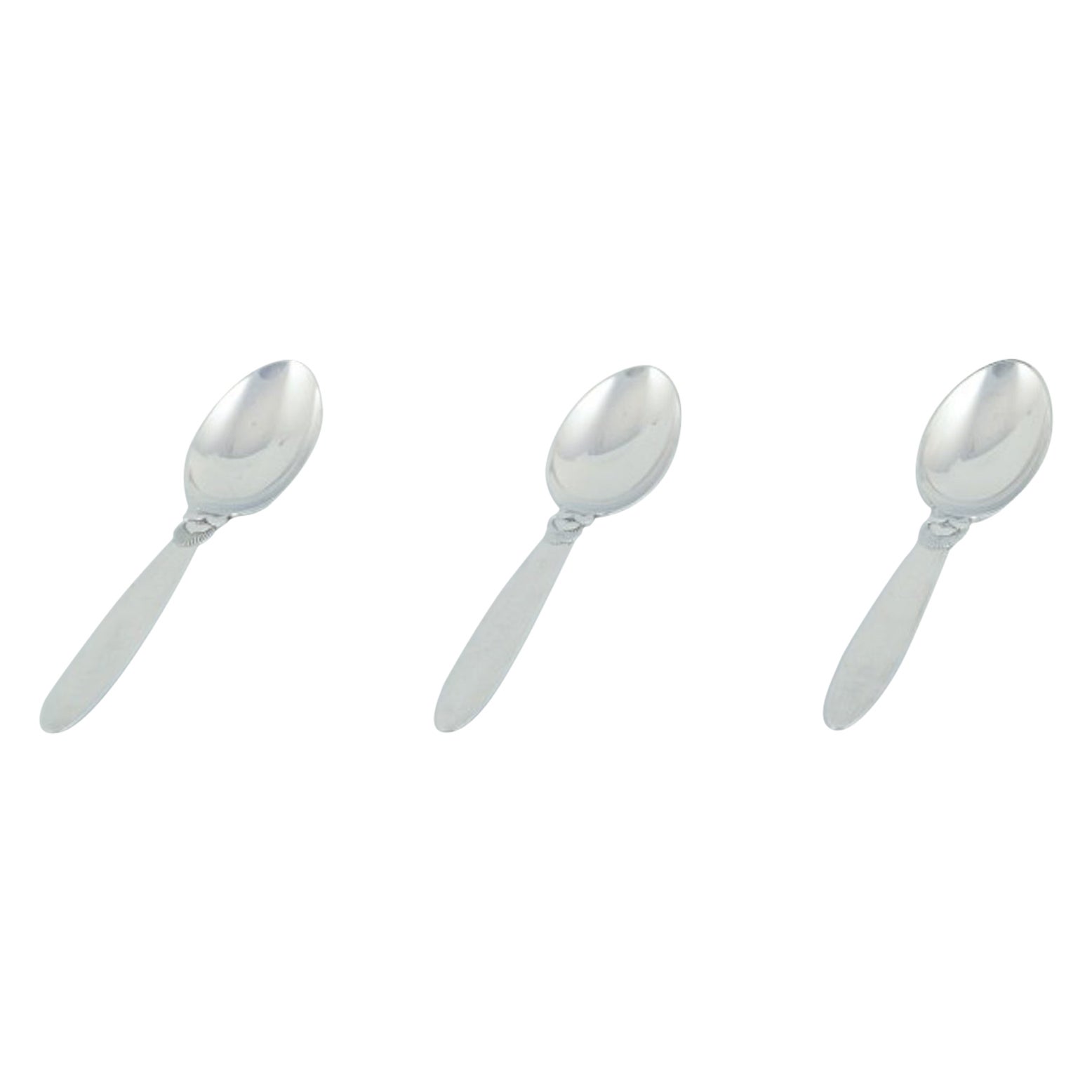 Cactus di Georg Jensen. Set di tre cucchiai in argento sterling.