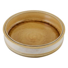 Vintage Nils Kähler for Kähler. Large ceramic bowl with uranium yellow glaze.