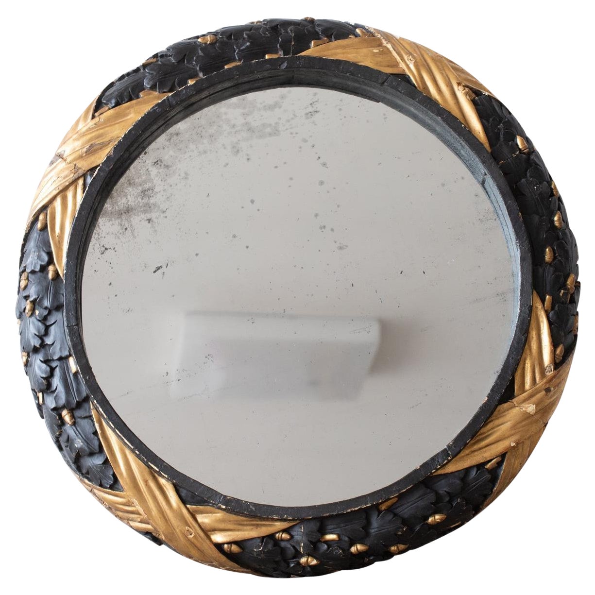 Ebonised & Gilt Circular Mirror, 19th Century