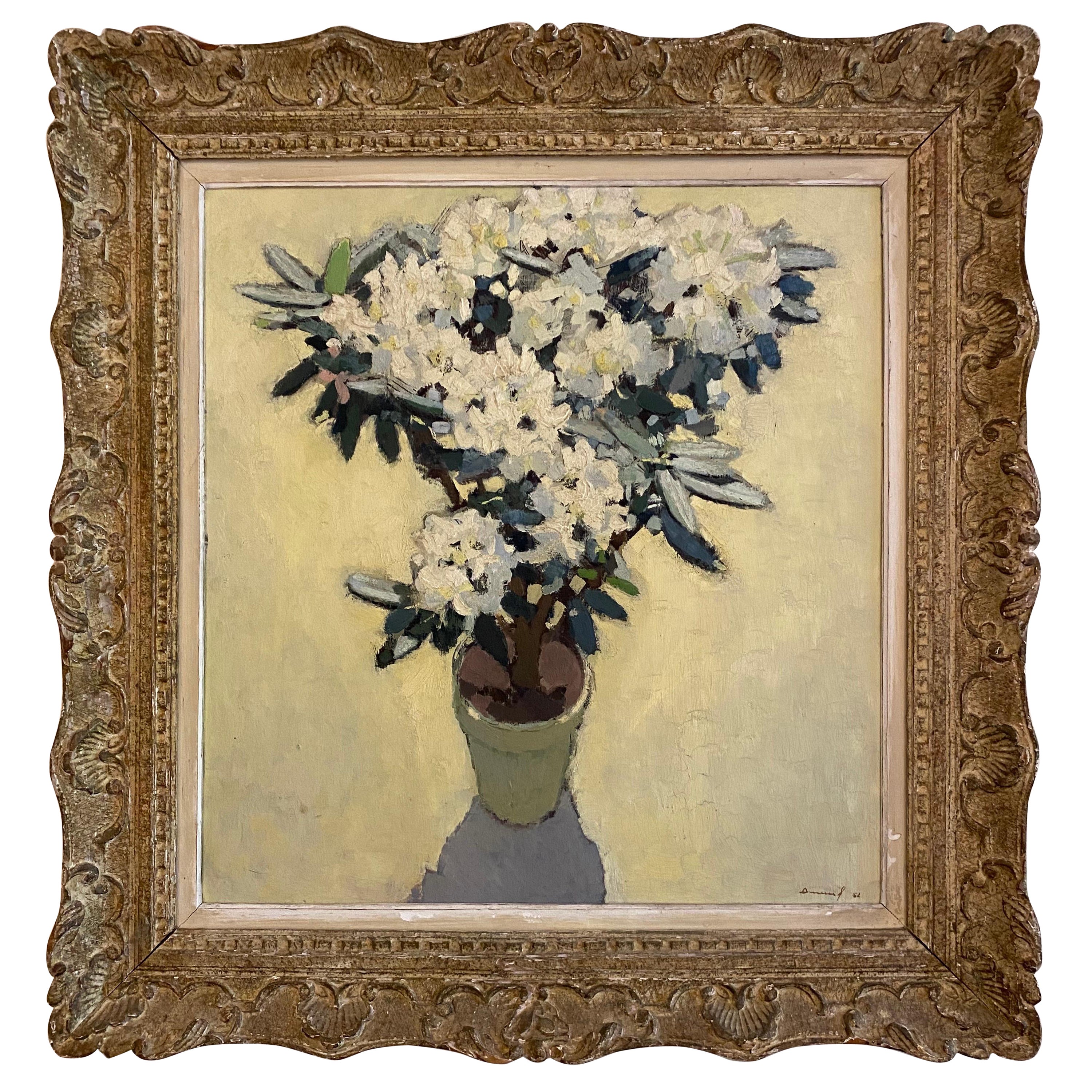 Michel Dureuil, French, Le Rhododendron, Oil on Canvas, 1952 For Sale