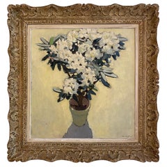 Vintage Michel Dureuil, French, Le Rhododendron, Oil on Canvas, 1952