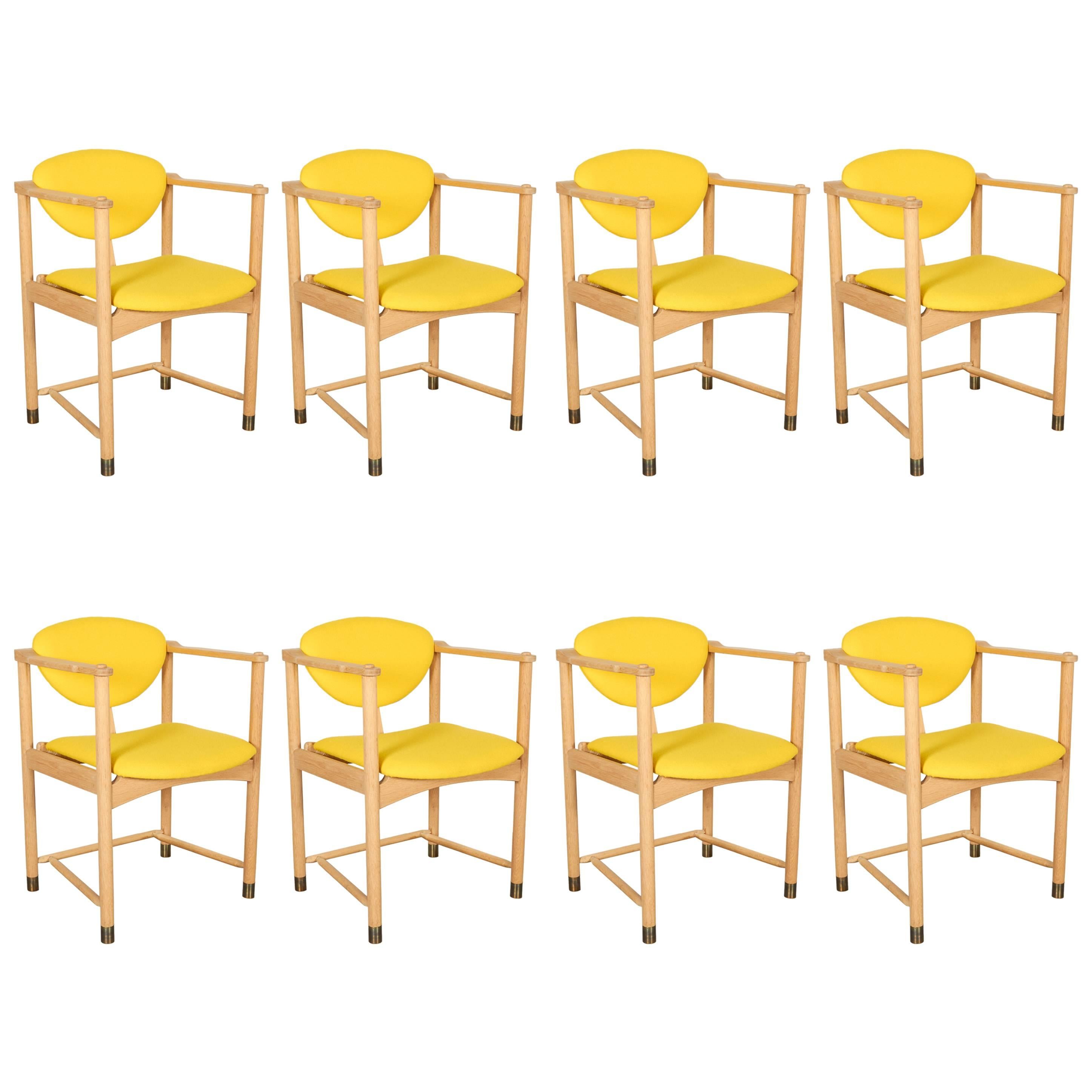 Bjorn Engo Oak Dining Chairs, Set of 8 For Sale