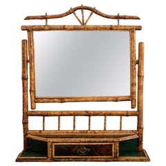 Aesthetic Movement Bamboo Beveled Vanity Mirror