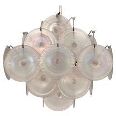 Lustre Mazzega Murano italien du milieu du siècle et en nickel, années 70