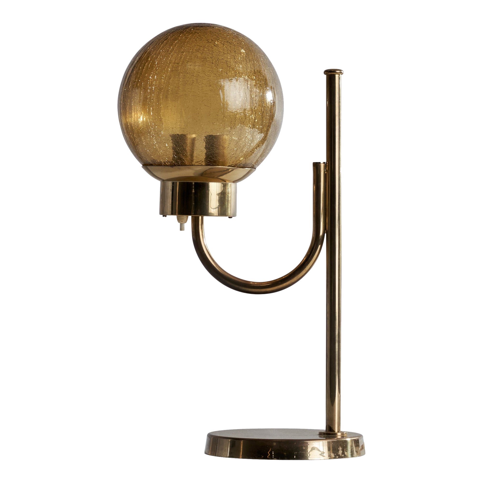 Bergboms, Table Lamp, Brass, Glass, Sweden, 1960s For Sale