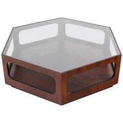 Beautiful Hexagon Oiled Walnut Base Coffee Table Beautiful Hexagon Oiled Walnut Base Coffee Table