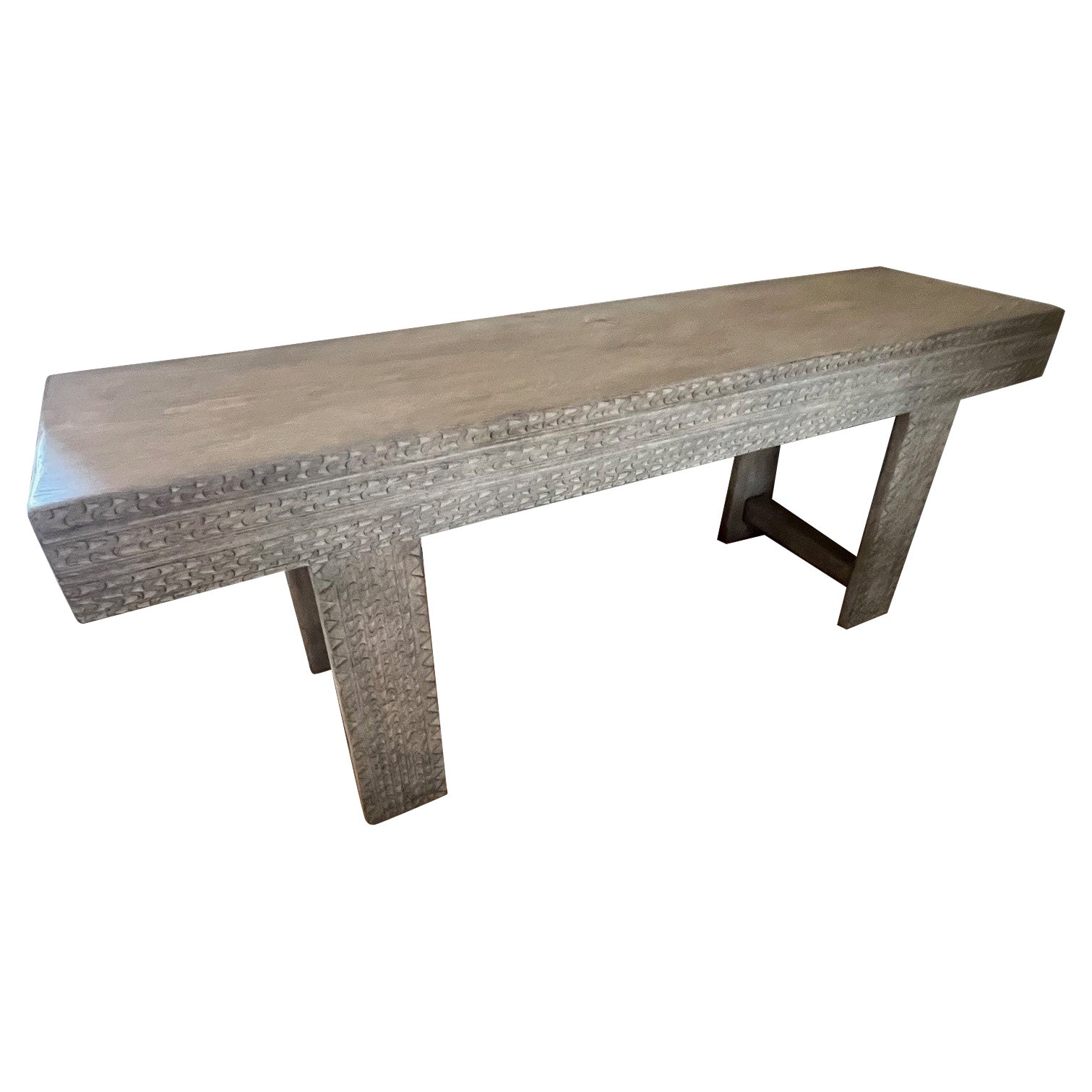 Made to Order Handcarved and Handcrafted Sugar Pine Pyrenees Console For Sale