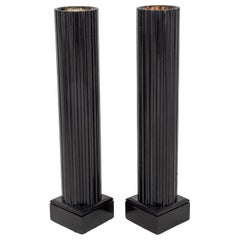 Neoclassical Ebonized Fluted Column Lamp 2