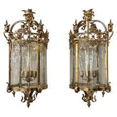 Matching pair of mid century, Dutch royal lanterns 