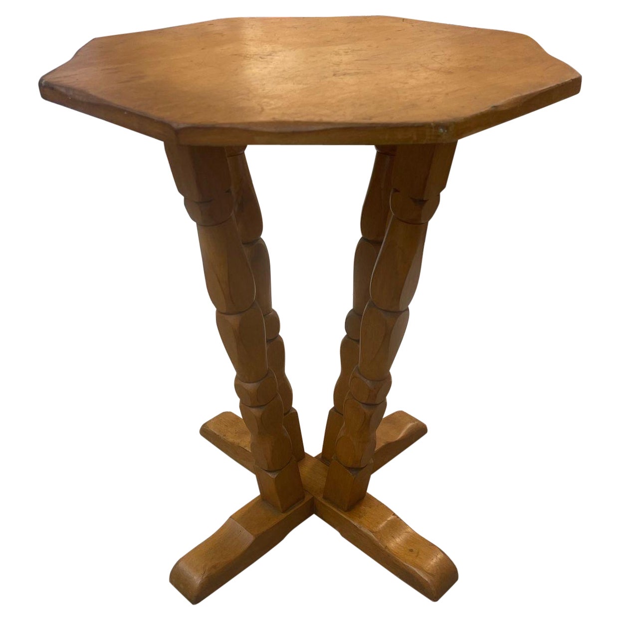 Vintage Mason Monterey California Octagonal Top Wooden Table. For Sale