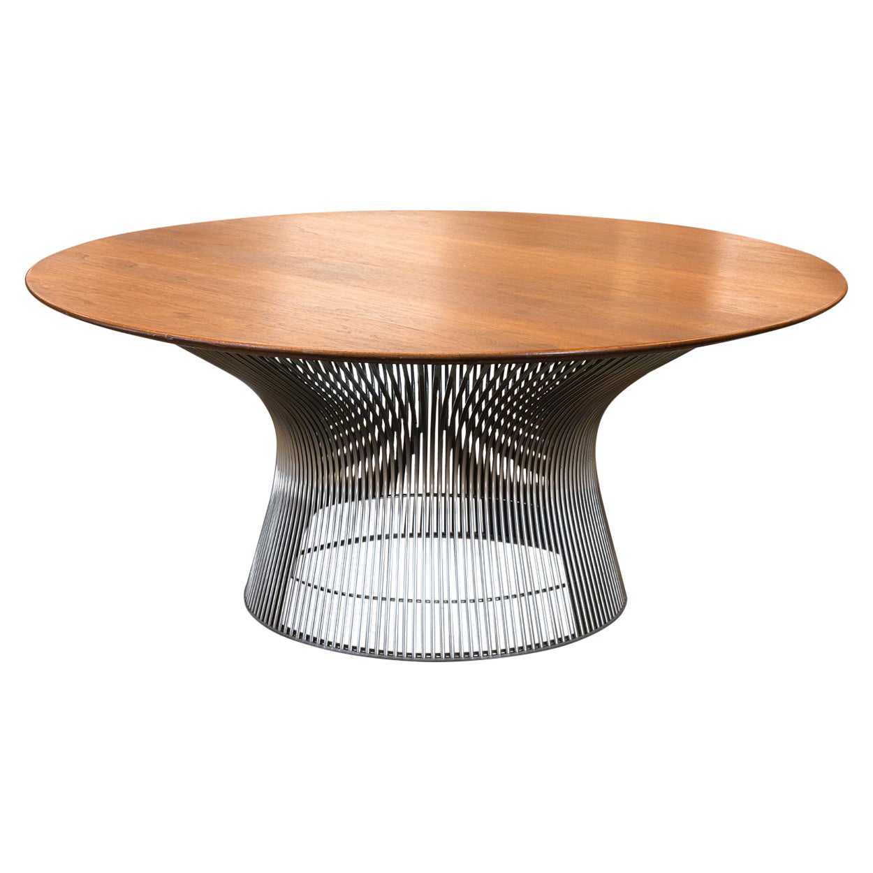 Warren Platner for Knoll Wood and Steel Wire Mid Century Modern Coffee Table For Sale