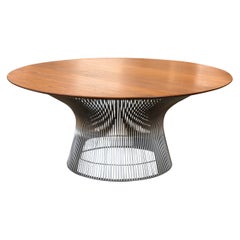 Warren Platner para Knoll Mesa de centro moderna de mediados del siglo XX de madera y alambre de acero