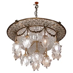 Antique Beautiful French, art deco crystal chandelier 