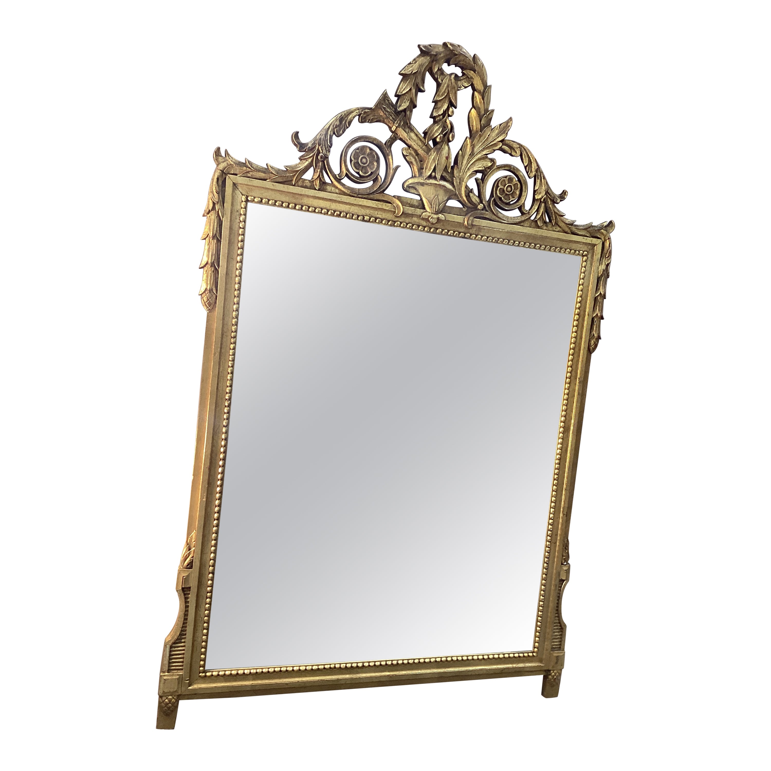 Italienischer Spiegel aus Giltholz im neoklassischen Stil  im Angebot