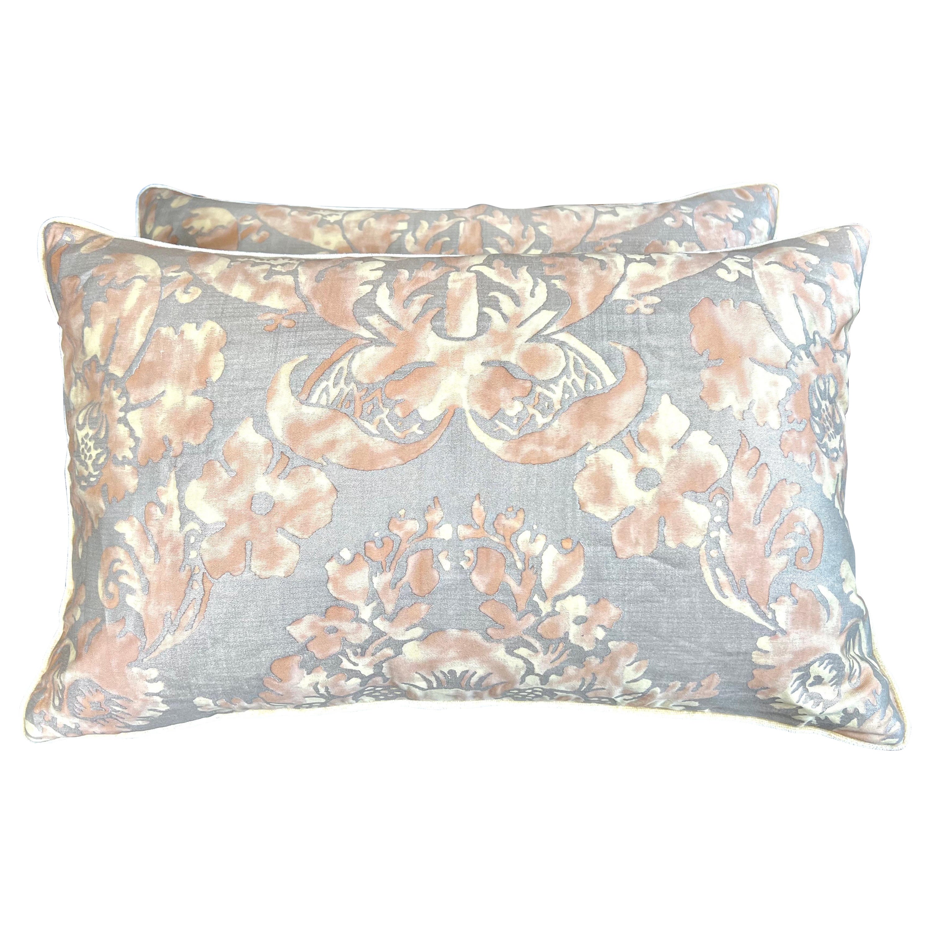 Pair of Authentic Vintage Fortuny Pillows For Sale
