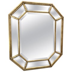 Italian Octagonal Giltwood Beveled Mirror