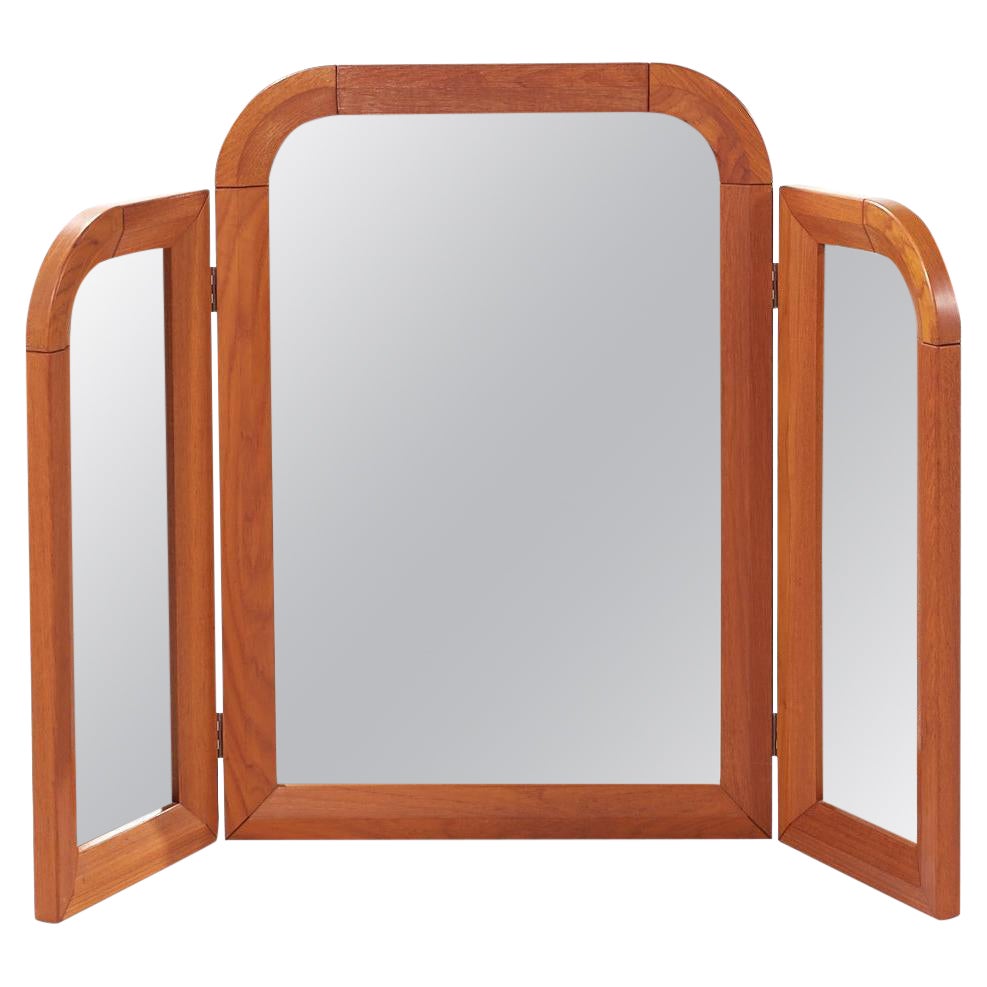 Mid Century Danish Teak Vanity Mirror For Sale