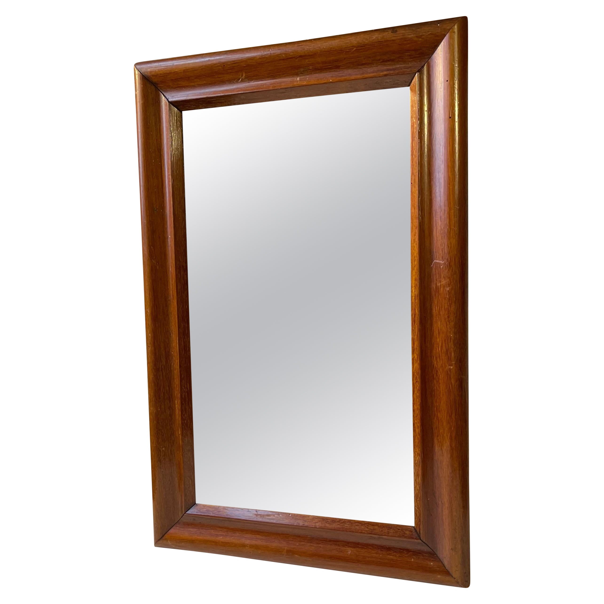 Small Danish Antique Mahogany Wall Mirror, 1900s