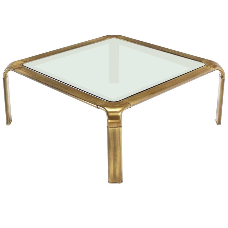 Square Modern Brass Coffee Table by at 1stDibs