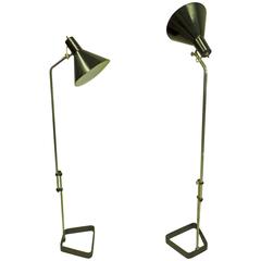 Pair of Scandinavian Mid-Century Modern Height Adjustable Floor Lamps 10