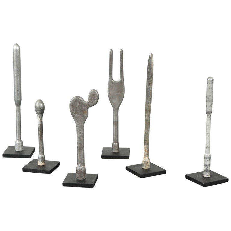 Collection of Six Industrial Vintage Metal Balloon Molds For Sale at