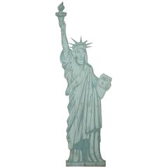 1930s, 7.5 Foot Tall Vintage Statue of Liberty Hand-Painted Folk Art Sign