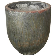 Large-Scale Glazed Lava Stone Foundry Crucible Garden Planter