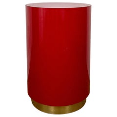 1980s Retro Red Drum Side Table