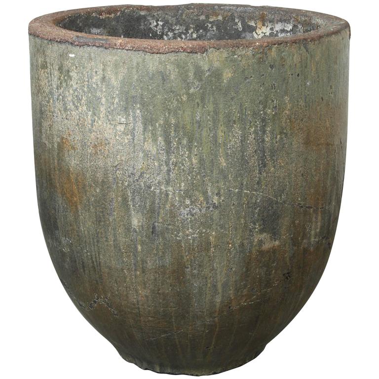 LargeScale Glazed Foundry Crucible at 1stdibs