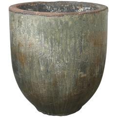 Antique Large-Scale Glazed Foundry Crucible