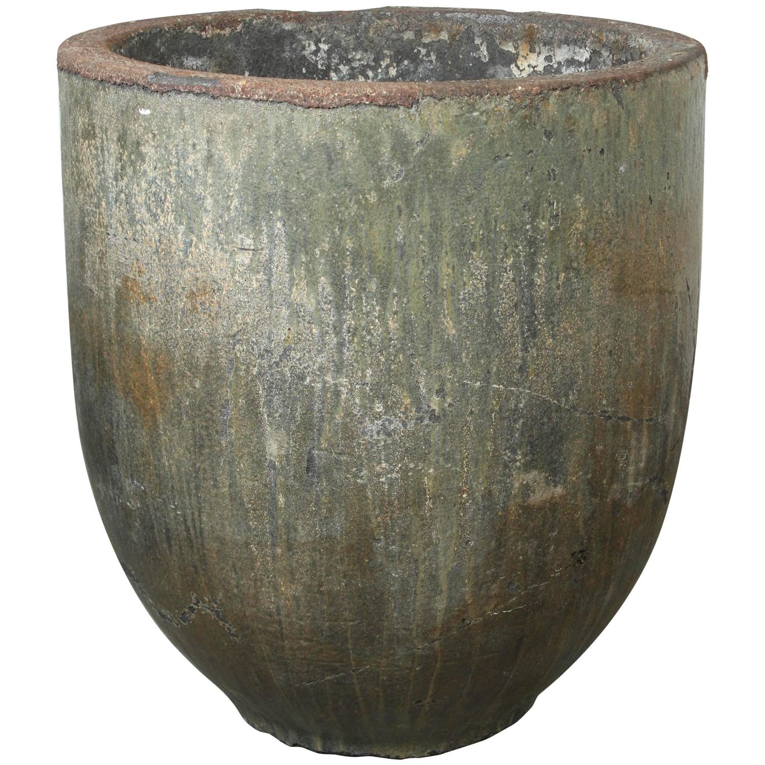 LargeScale Glazed Foundry Crucible For Sale at 1stdibs