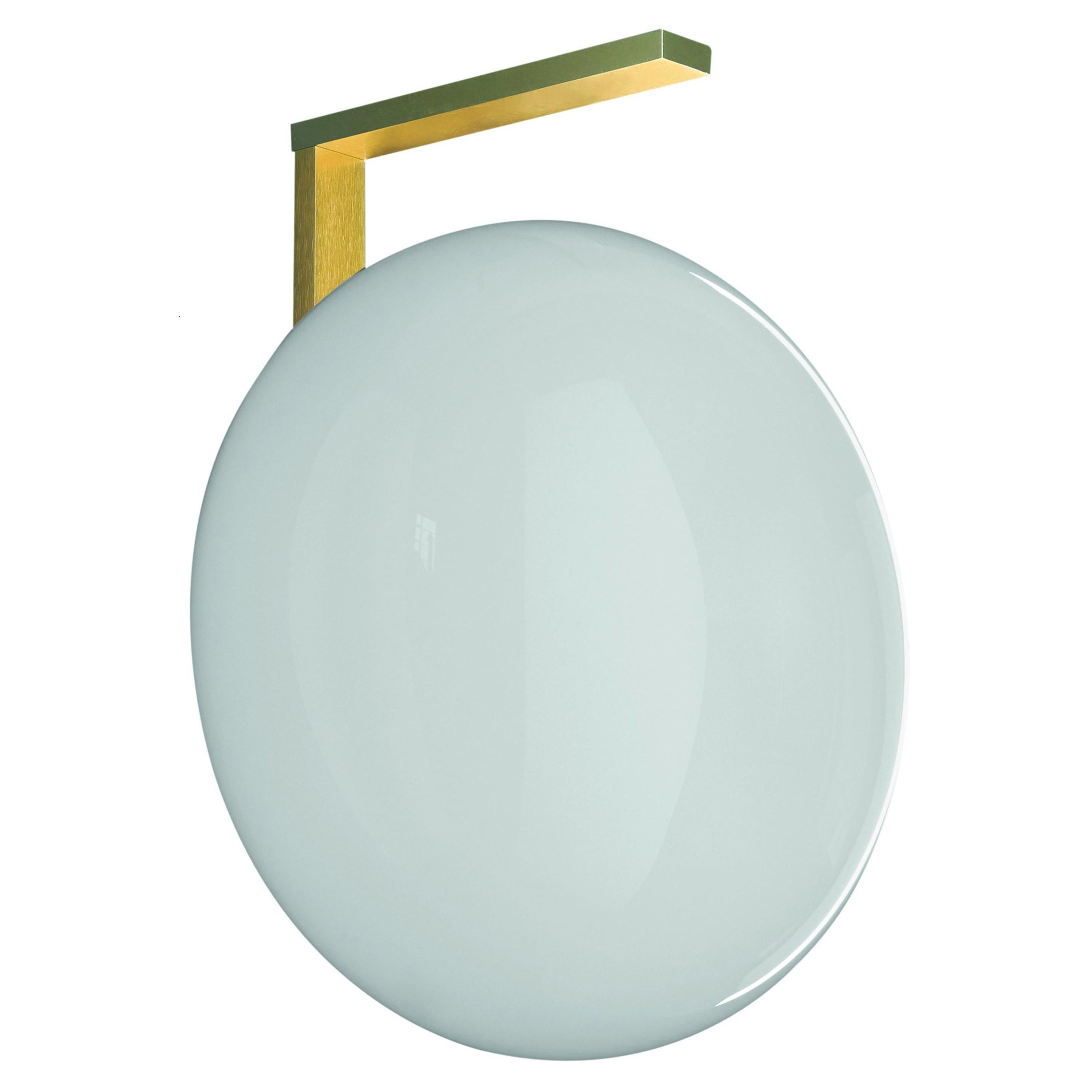 Mariana Pellegrino Soto Wall Lamp 'Alba' Opaline Glass and Brass by Oluce For Sale