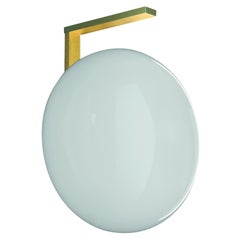 Vintage Mariana Pellegrino Soto Wall Lamp 'Alba' Opaline Glass and Brass by Oluce