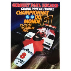 1982 France Grand Prix Circuit Paul Ricard Original Vintage poster