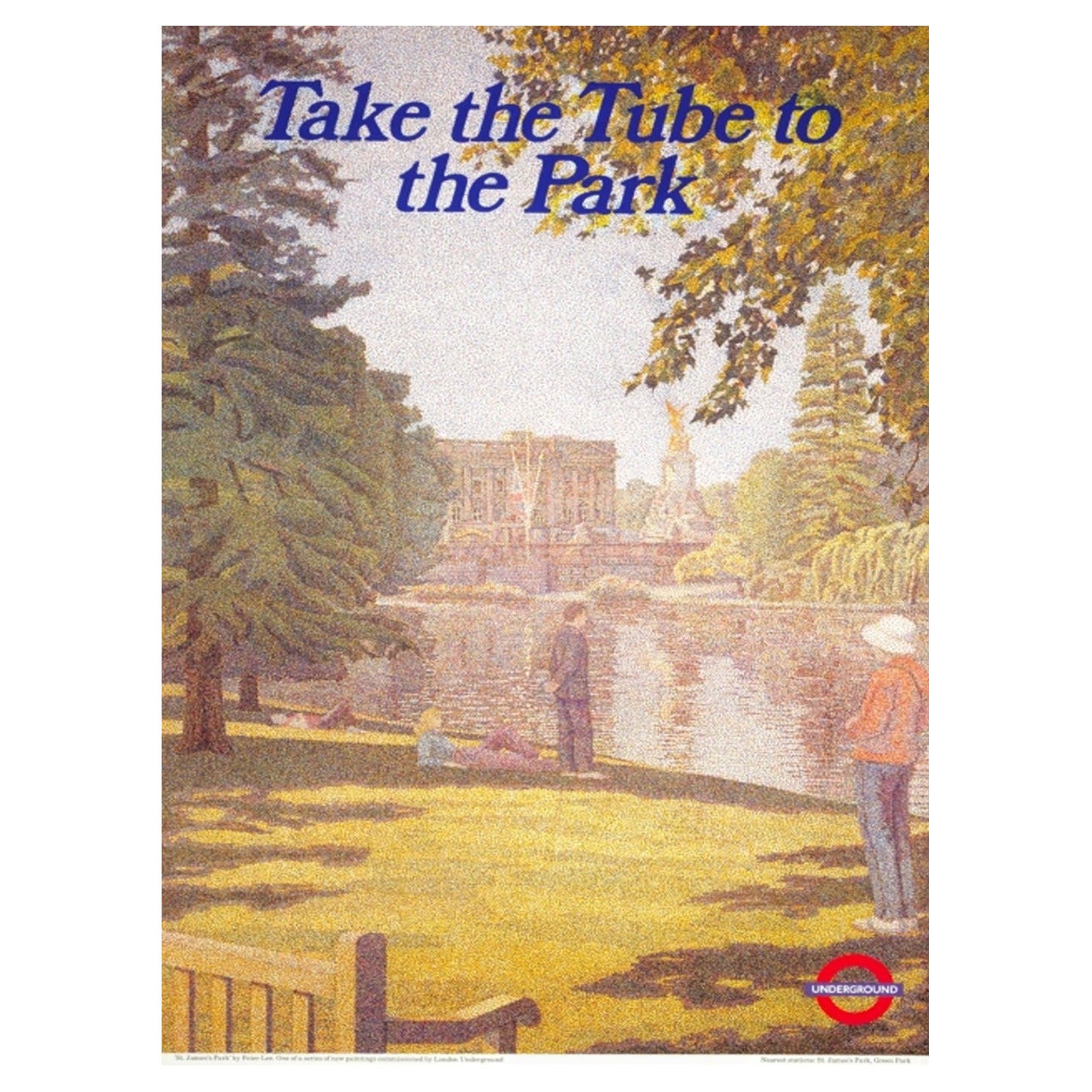 1986 TFL - Take the Tube to the Park Original Vintage Poster For Sale