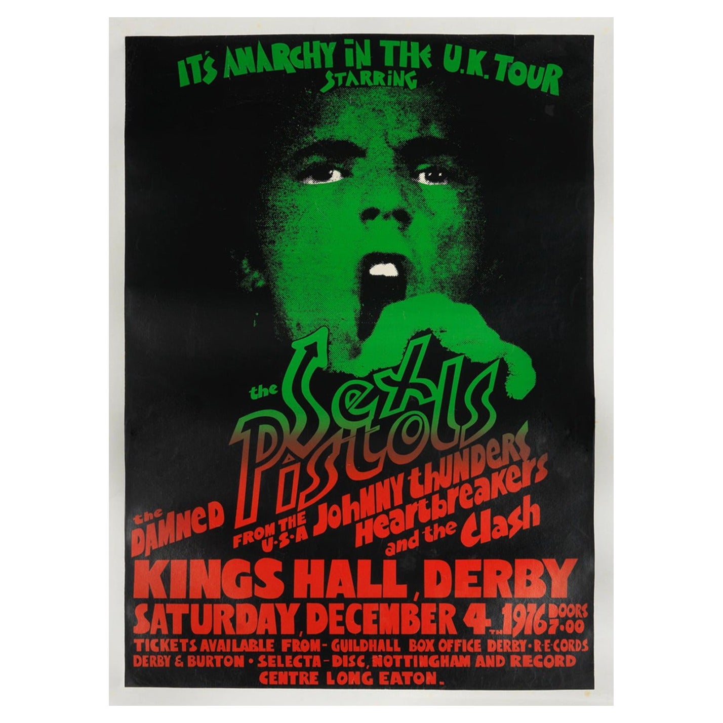 1976 Sex Pistols - Anarchy In The U.K. Tour Original Vintage Poster For Sale