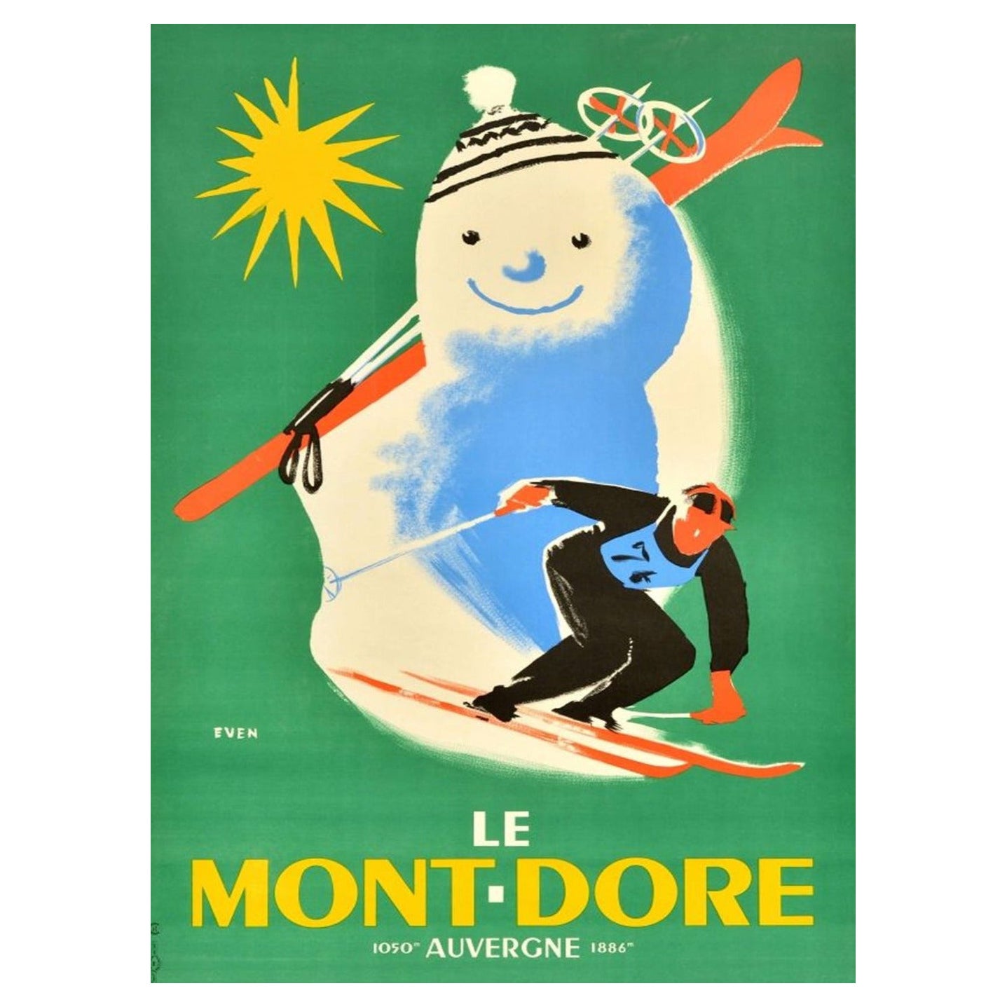 Affiche vintage d'origine Mont-Dore Auvergne, 1940 en vente