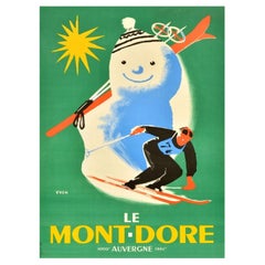 Affiche vintage d'origine Mont-Dore Auvergne, 1940