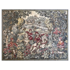 Jacquard French Tapestry - Bird Hunting - Circa 1950, 1m76x1m30 - No. 1216