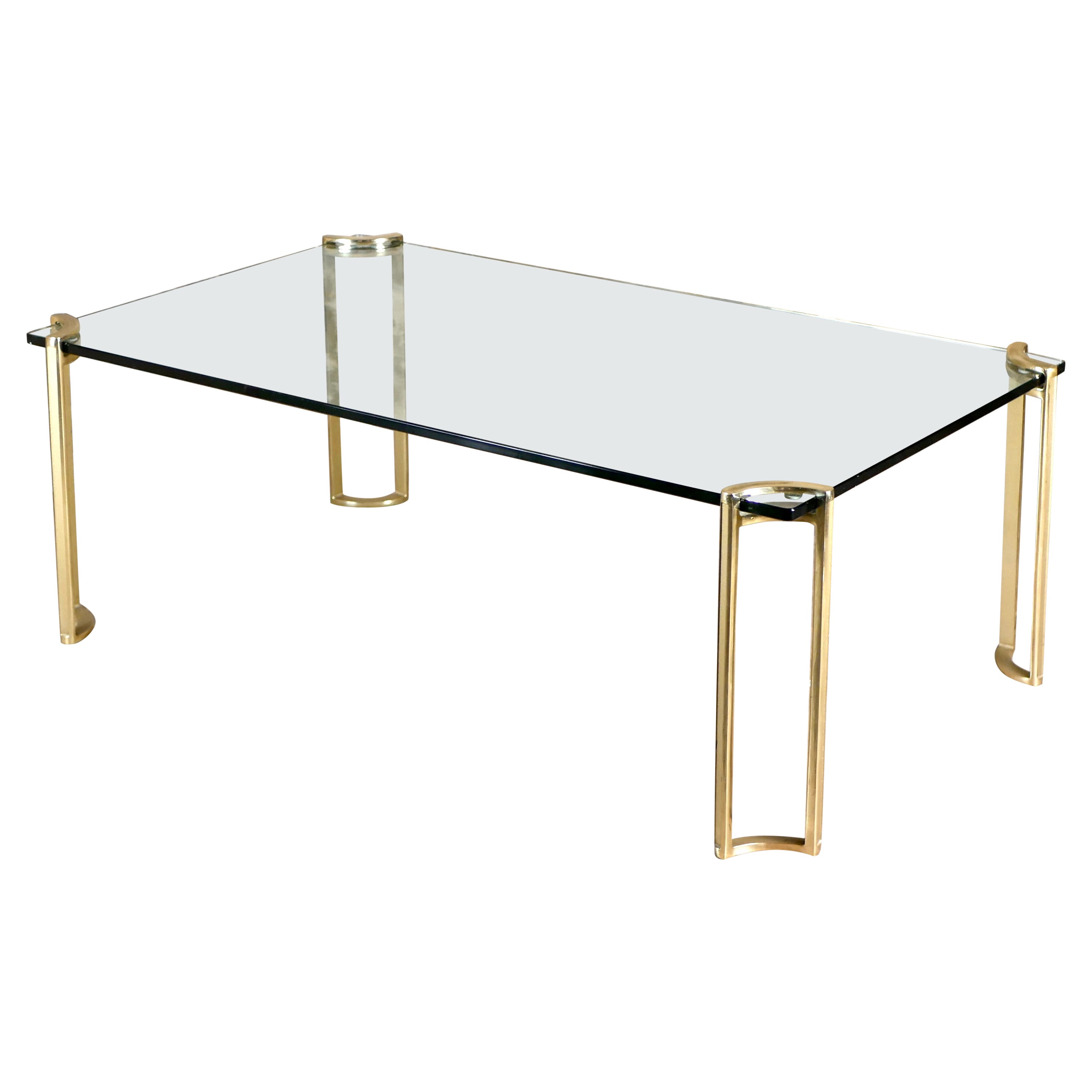 T24 brass and glass coffee table by Peter Ghyczy, 1970s For Sale