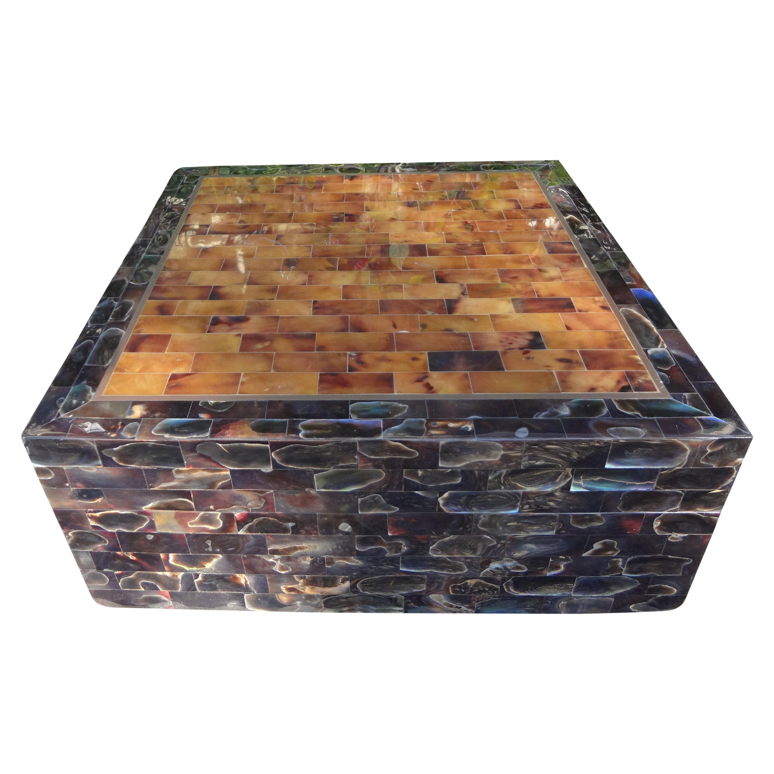 Maitland Smith Tessellated Horn and Penshell Jewelry Box For Sale at ...