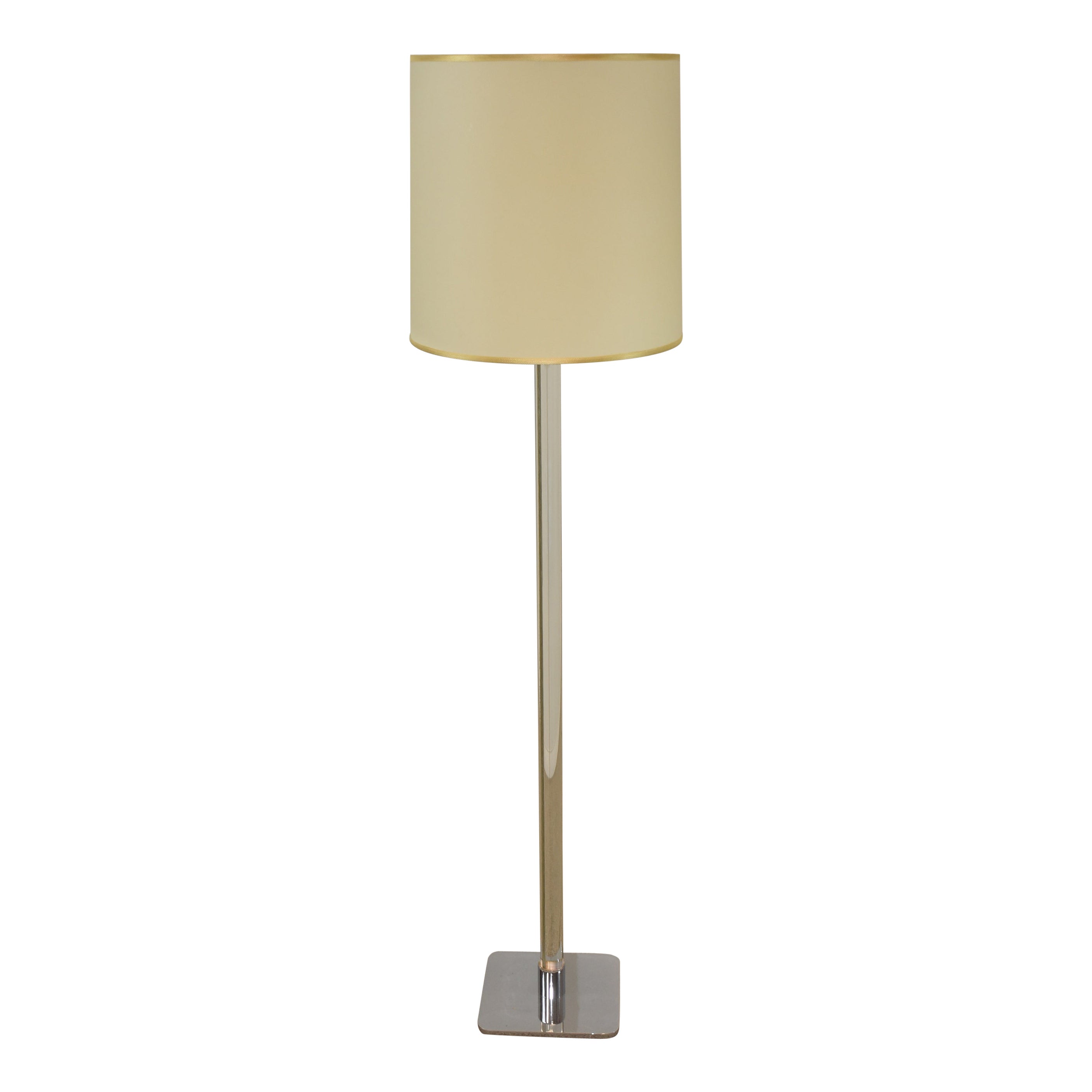 Acrylic and Chrome Modern Floor Lamp For Sale