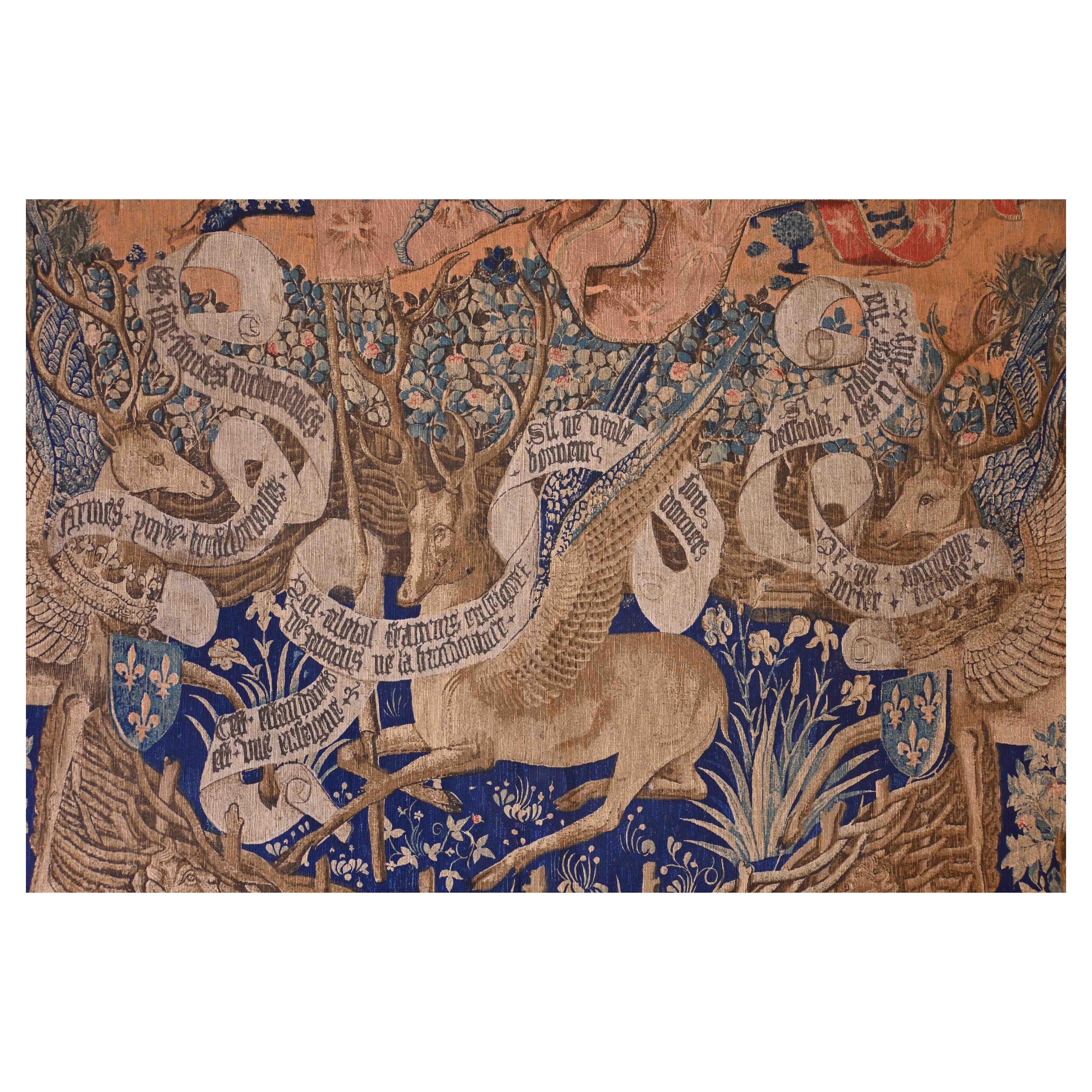 ARTIS FLORA, French Tapestry in Renaissance style - around 1960 - No. 1370 For Sale
