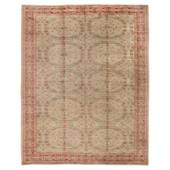 Retro Mid-20th century Spanish Floral Handmade Wool Rug