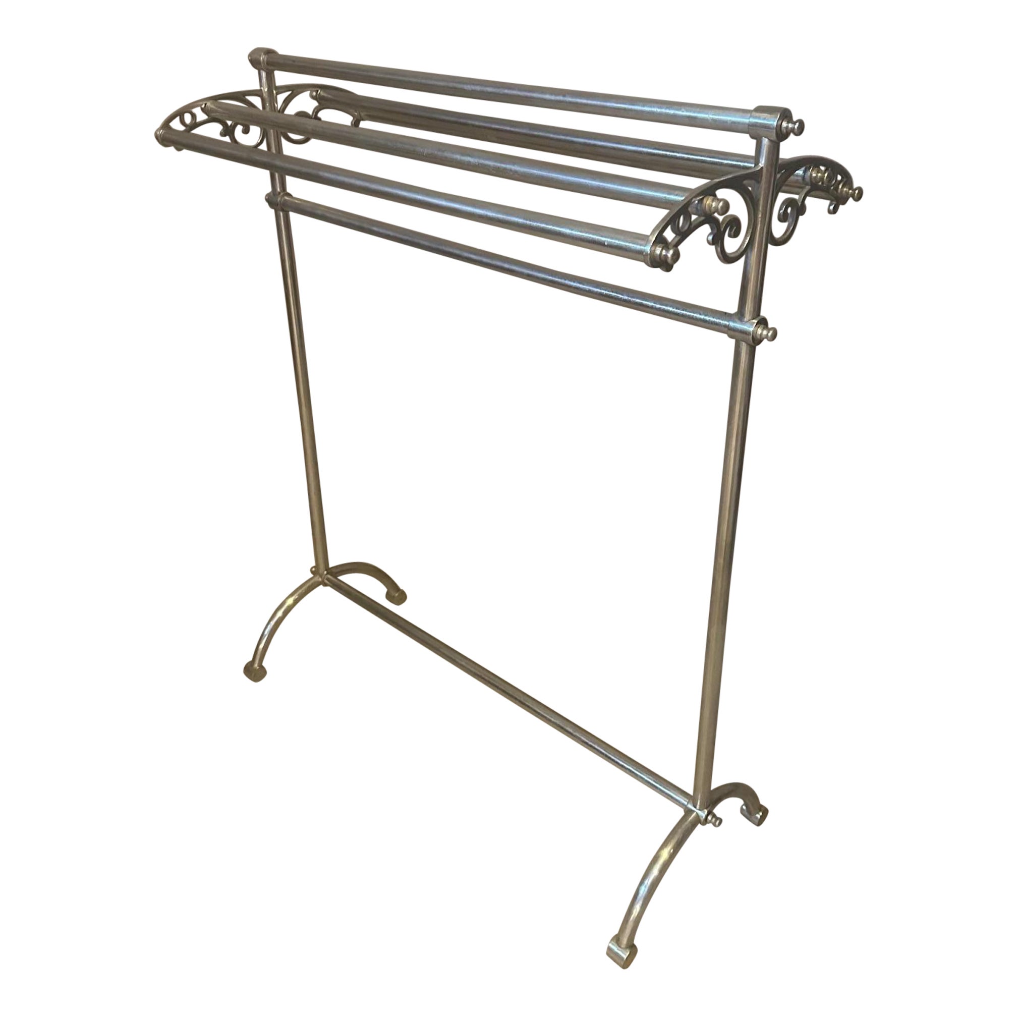 20th century French Chromed Metal Towels Rack