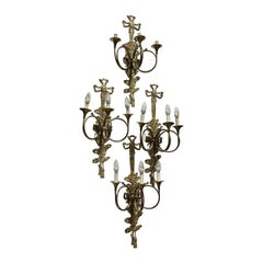 Antique Fantastic, Victorian, 14x bronze trumpet wall lights, from the Randolph hotel uk