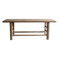 Table de canapé en bois d'orme naturel récupéré 74".