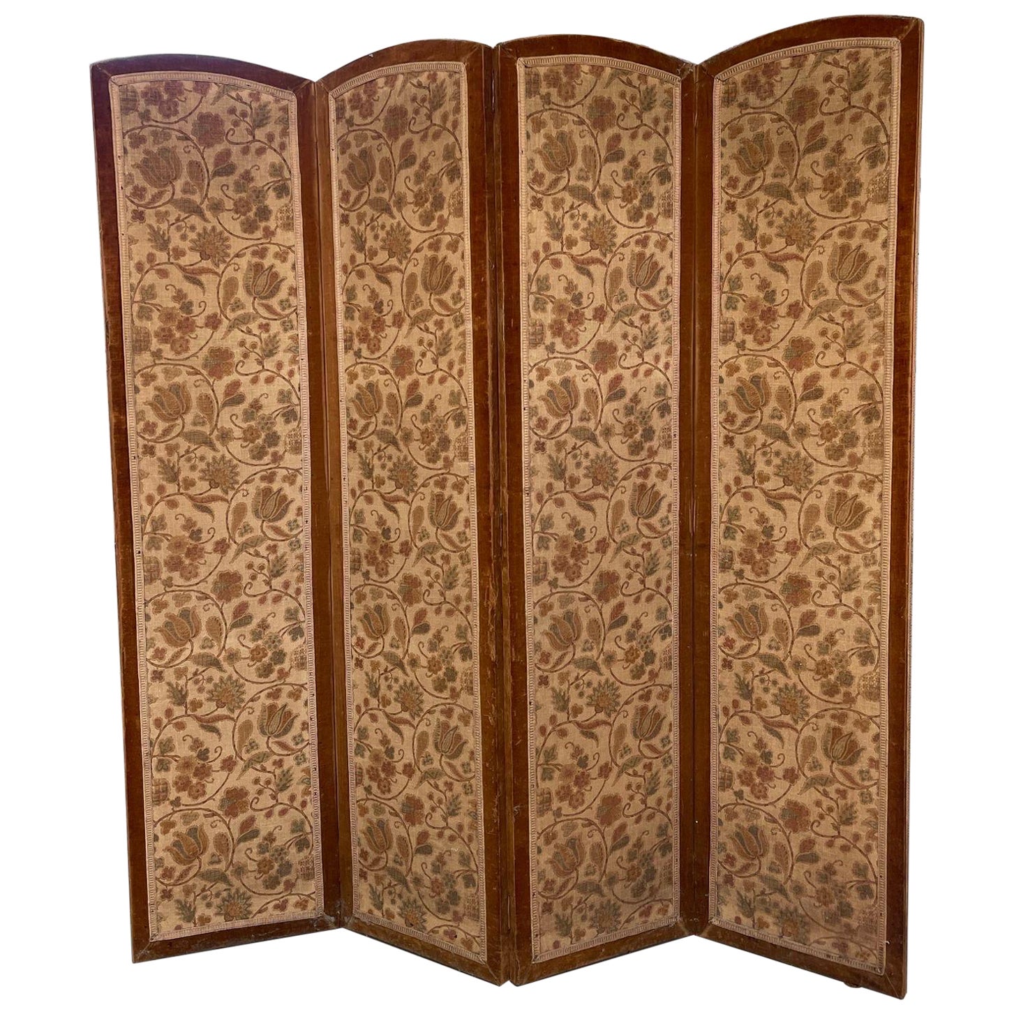 Vintage Four Fold Screen Room Divider. Uk Import.