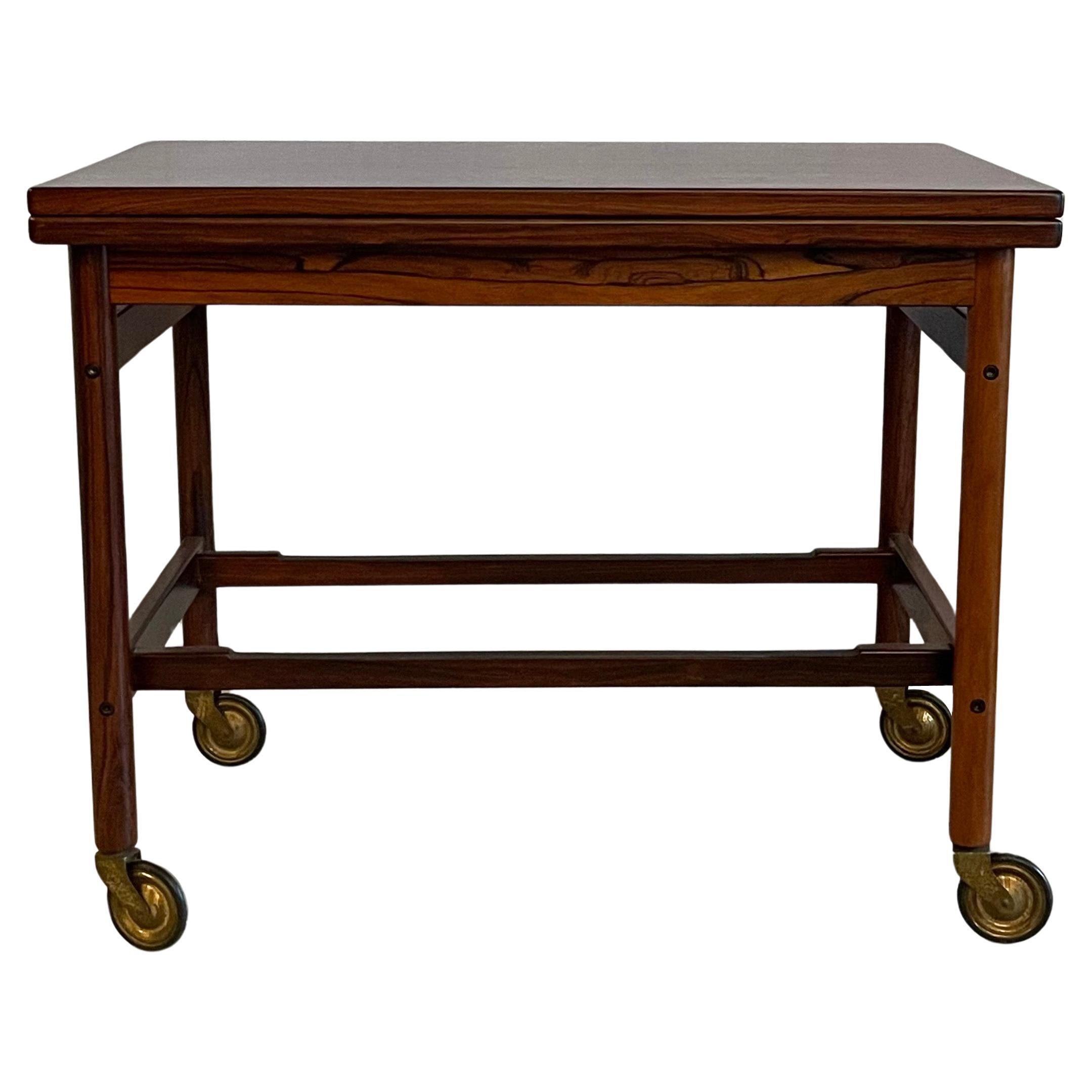 Danish Modern Rosewood Extension Side Table Trolley By Kurt Östervig For Sale
