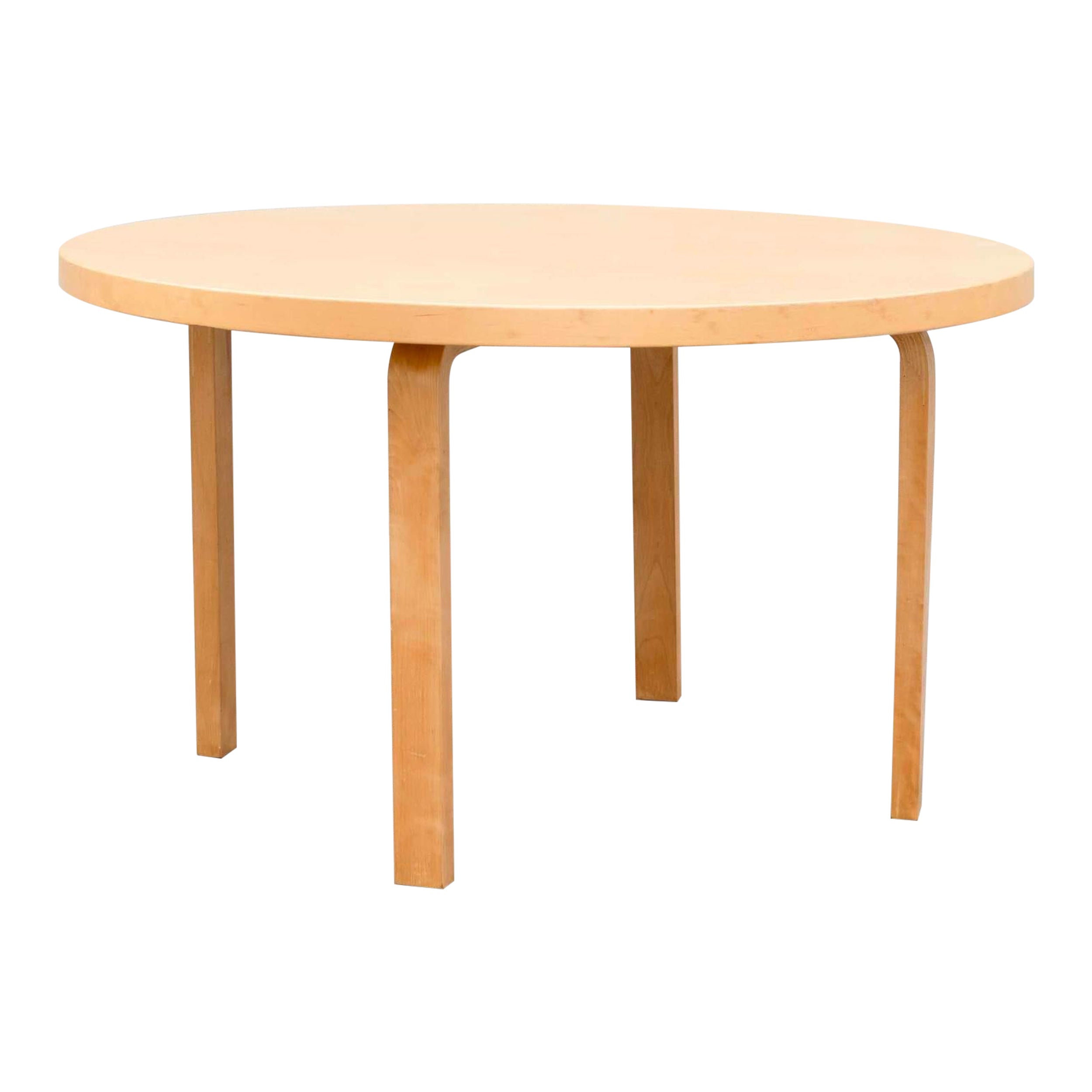 1960s Alvar Aalto Vintage Table 91 in Natural Birch Imported by Icf